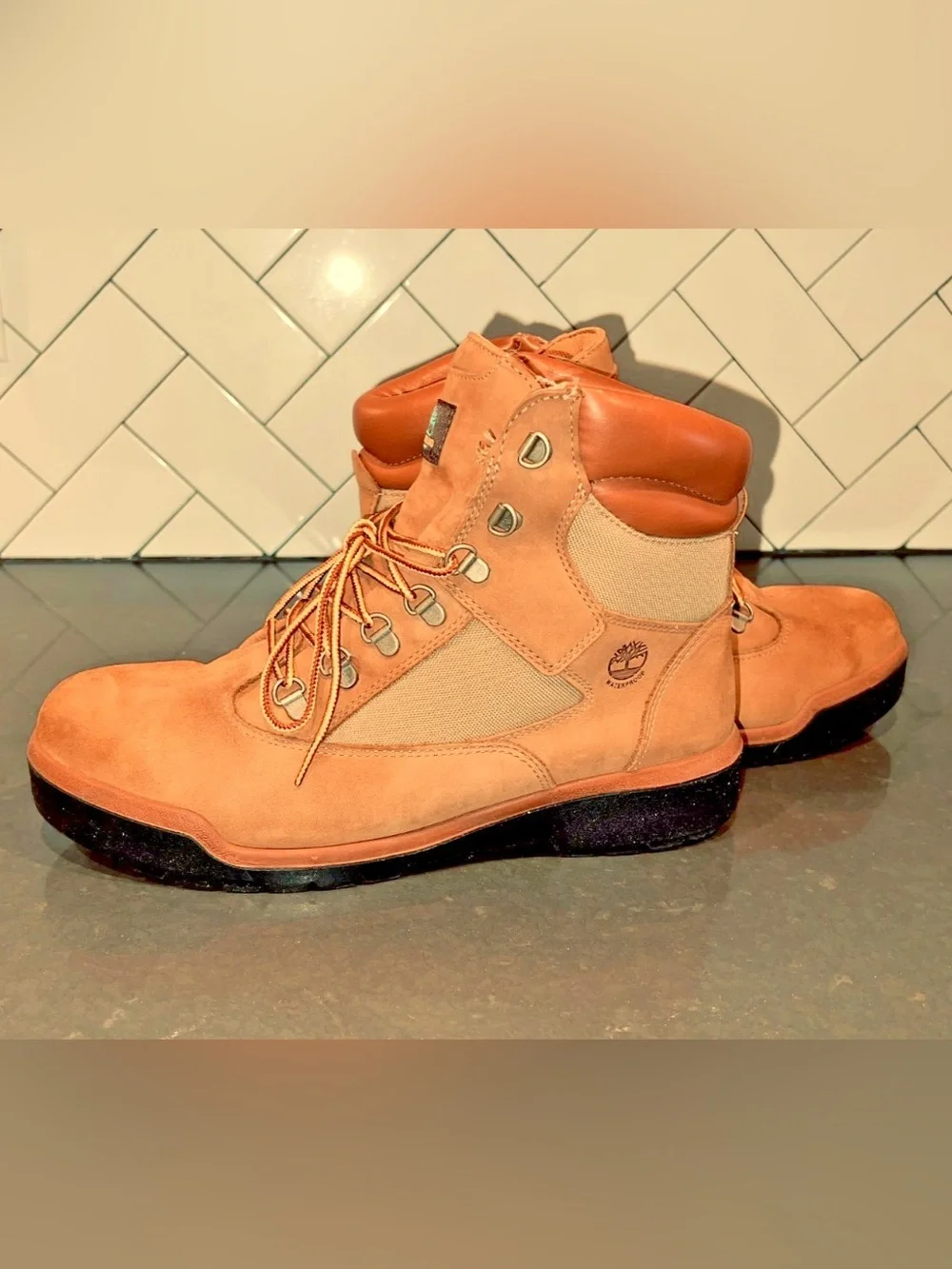 Timberland Men's Waterproof 6-Inch Field Boots Brown Size 10.5 US (9.5 UK)